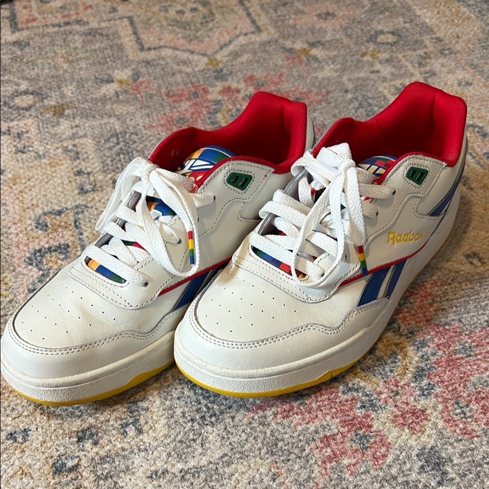 Reebok Kids White and Blue Sneakers